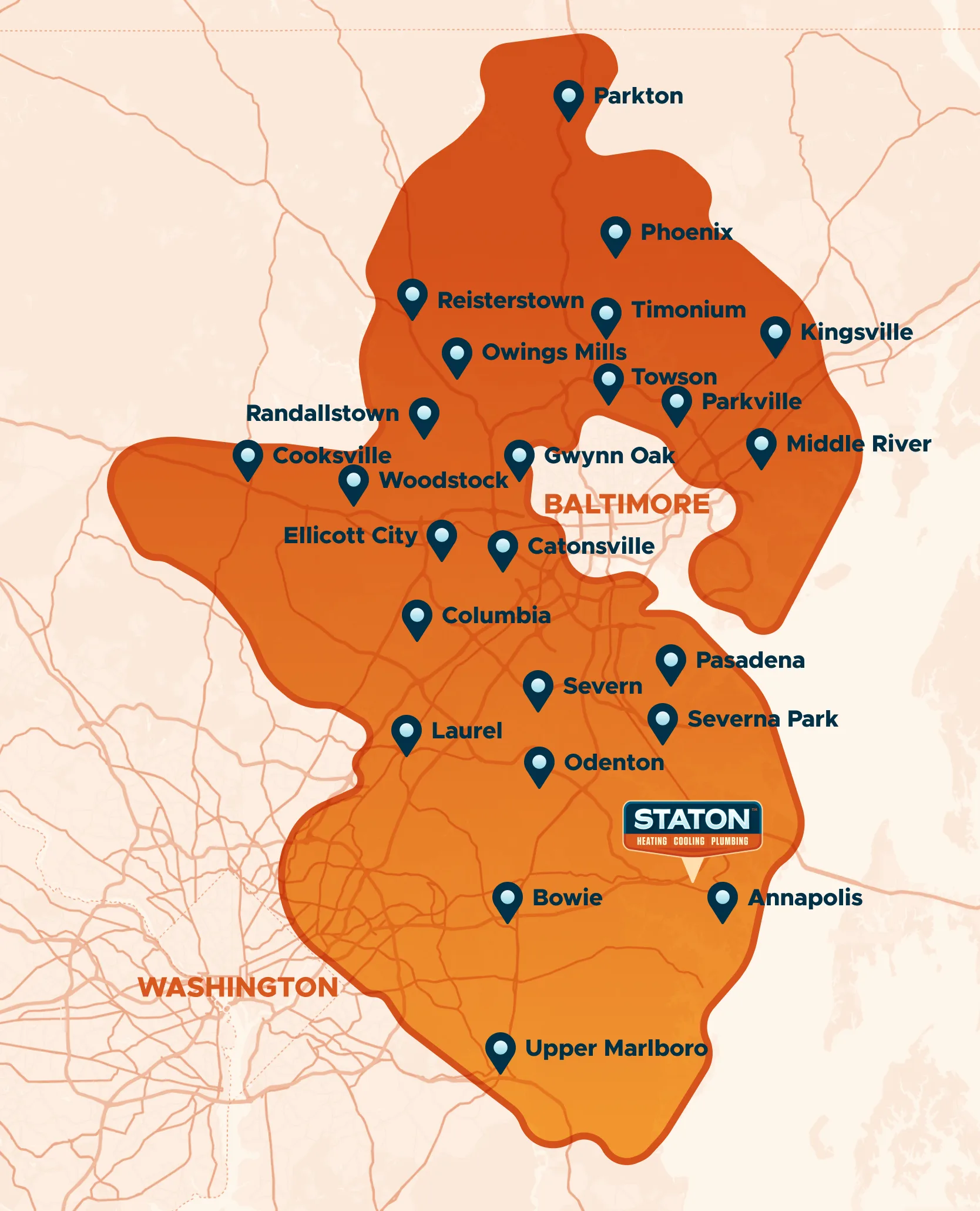 Staton Heating, Cooling & Plumbing Map