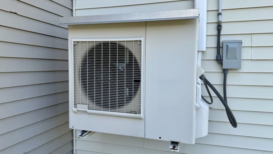 Heat pump on a home
